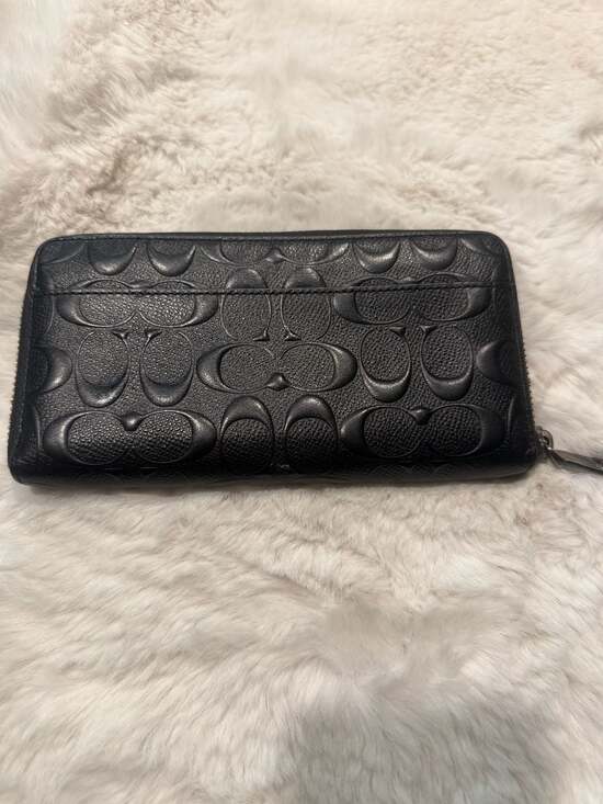 Coach Handbags - Coach Accordion Wallet in Signature Embossed Leather CE551 Black